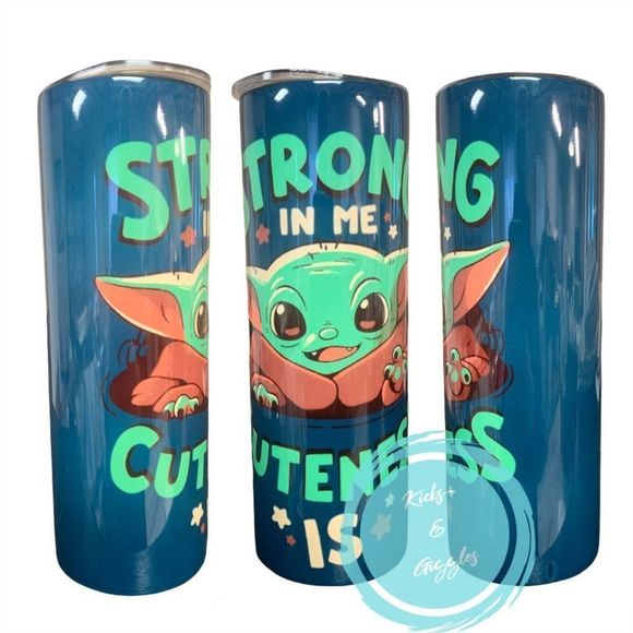 Baby Yoda | 20oz Insulated Tumbler Cup With Reusable Metal Straw - Picture 1 of 3